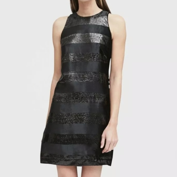 Banana Republic Limited Edition Made in Portugal black striped Cocktail Dress - Picture 1 of 12